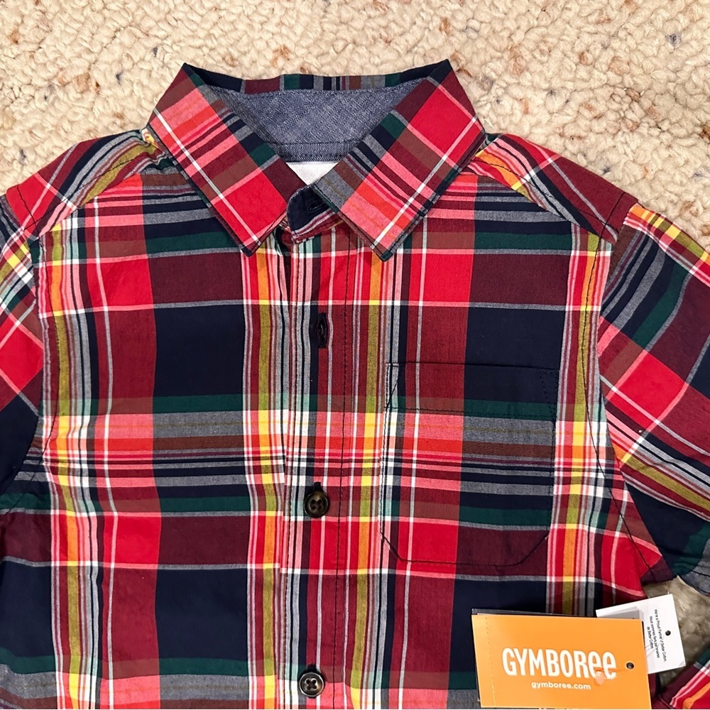 Gymboree Boys Size‎ 3T plaid long sleeve shirt NWT